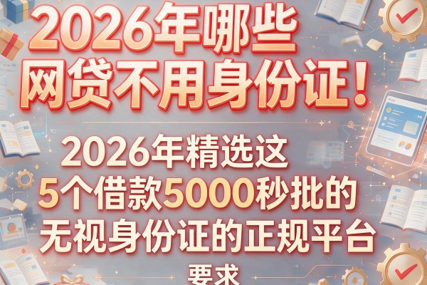 2026年哪些网贷不用身份证！2026年精选这5个借款5000秒批的无视身份证的正规平台