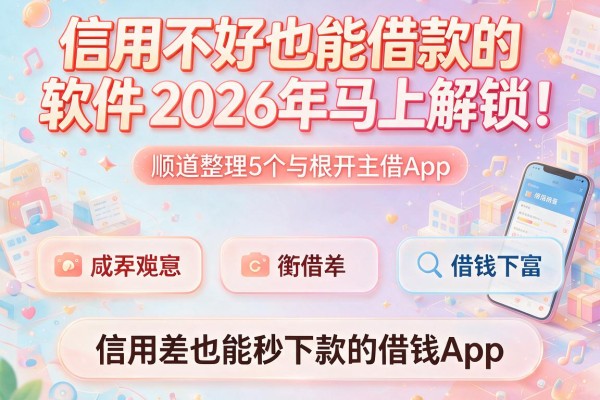 信用不好也能借款的软件2026年马上解锁！顺道整理5个信用差也能秒下款的借钱App