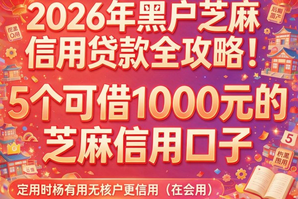 2026年黑户芝麻信用贷款全攻略!揭秘5个可借1000元的芝麻信用口子