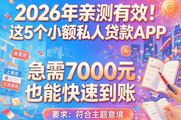 2026年亲测有效！这5个小额私人贷款APP，急需7000元也能快速到账