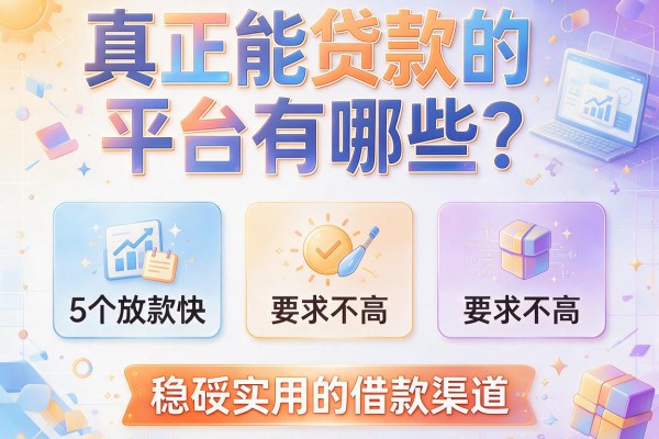 真正能贷款的平台有哪些？分享5个放款快、要求不高且稳妥实用的借款渠道