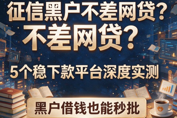 征信黑户不差网贷？5个稳下款平台深度实测，黑户借钱也能秒批！