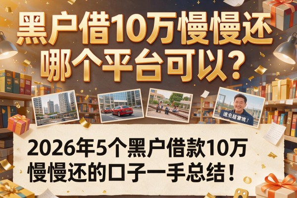 黑户借10万慢慢还哪个平台可以？2026年5个黑户借款10万慢慢还的口子一手总结！