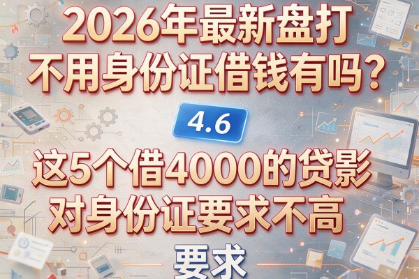 2026年最新盘点：不用身份证借钱有吗？这5个借4000的贷款对身份证要求不高