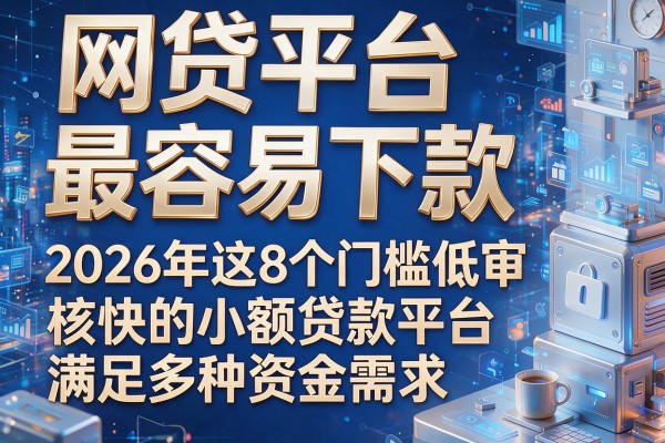 网贷平台最容易下款，2026年这8个门槛低审核快的小额贷款平台满足多种资金需求