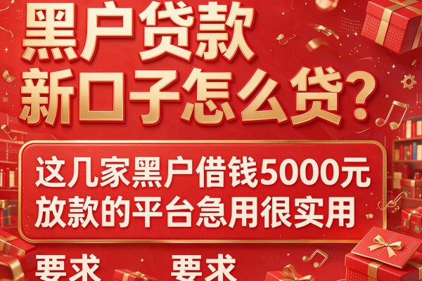 黑户贷款新口子怎么贷？这几家黑户借钱5000元放款的平台急用很实用