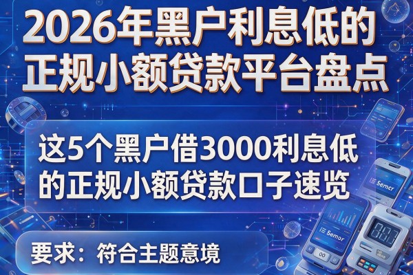 2026年黑户利息低的正规小额贷款平台盘点，这5个黑户借3000利息低的正规小额贷款口子速览