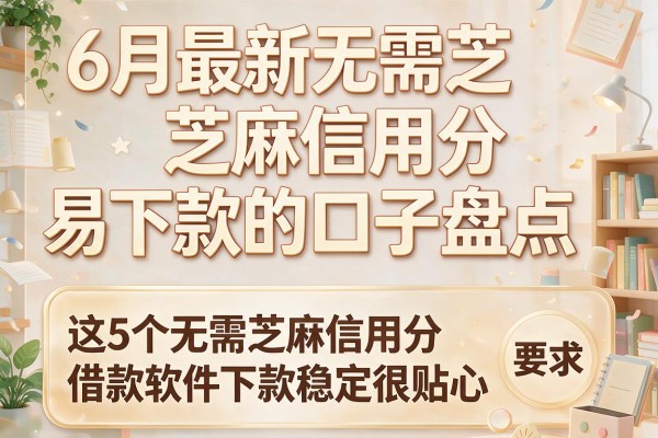 6月最新无需芝麻信用分易下款的口子盘点，这5个无需芝麻信用分借款软件下款稳定很贴心