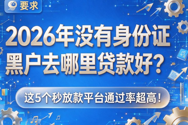 2026年没有身份证黑户去哪里贷款好？这5个秒放款平台通过率超高！