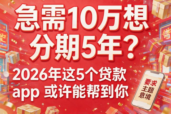 急需10万想分期5年？2026年这5个贷款app或许能帮到你
