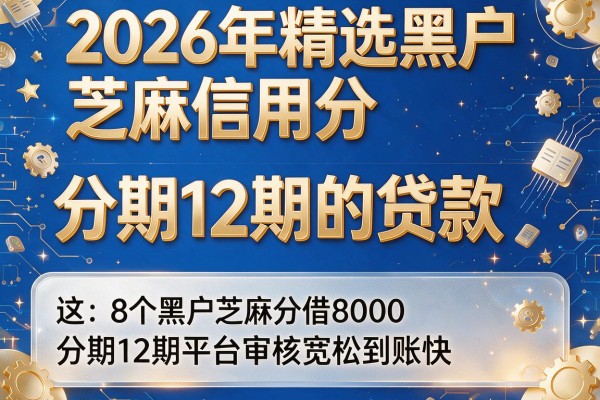 2026年精选黑户芝麻信用分分期12期的贷款，这8个黑户芝麻分借8000分期12期平台审核宽松到账快