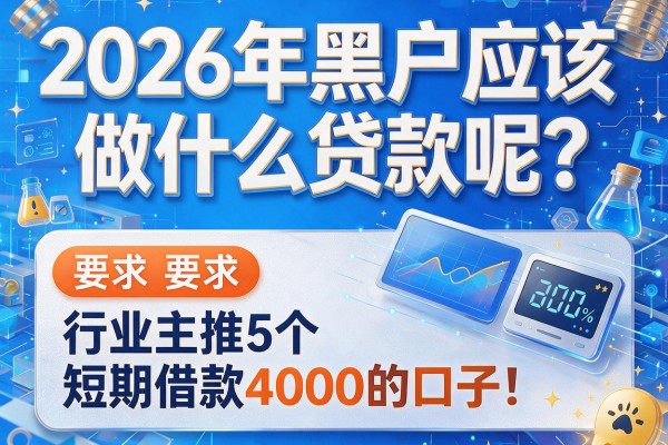 2026年黑户应该做什么贷款呢？行业主推5个短期借款4000的口子！