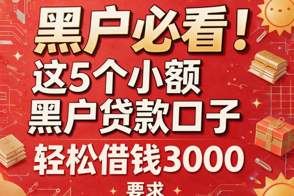 黑户必看！这5个小额黑户贷款口子，轻松借钱3000