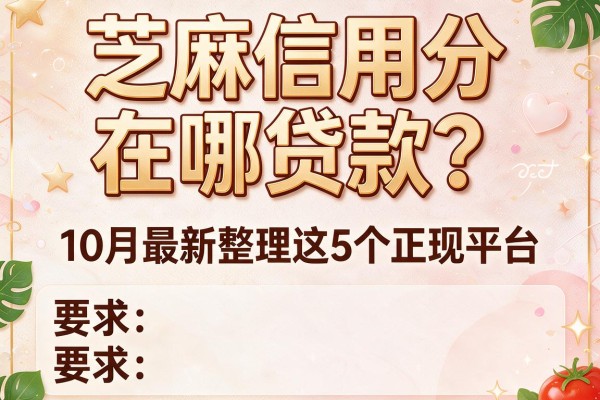 芝麻信用分在哪贷款？10月最新整理这5个正规平台！