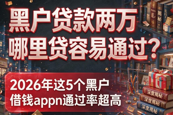 黑户贷款两万哪里贷容易通过？2026年这5个黑户借钱app通过率超高，深度揭秘！