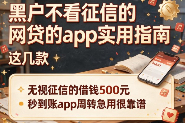 黑户不看征信的网贷的app实用指南，这几款无视征信的借钱500元秒到账app周转急用很靠谱