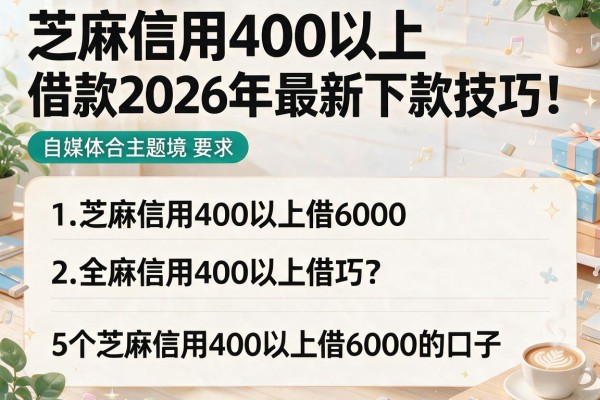芝麻信用400以上借款2026年最新下款技巧！详述这5个芝麻信用400以上借6000的口子