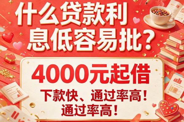 什么贷款利息低容易批？这几家平台4000元起借，下款快、通过率高！