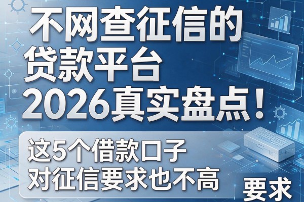 不网查征信的贷款平台2026真实盘点！这5个借款口子对征信要求也不高
