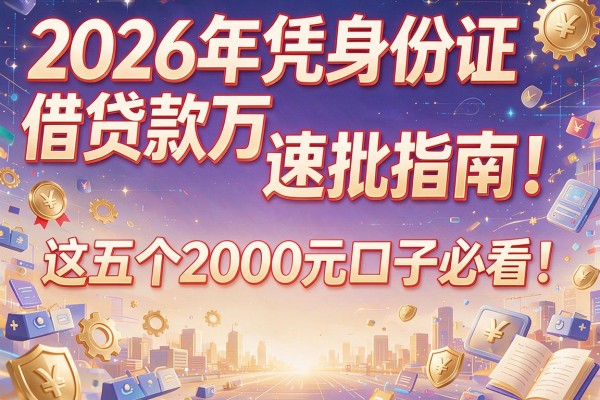 2026年凭身份证借贷款万速批指南！这五个2000元口子必看