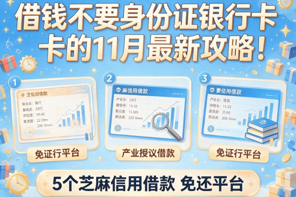 借钱不要身份证银行卡的11月最新攻略！盘点5个芝麻信用借款免还平台