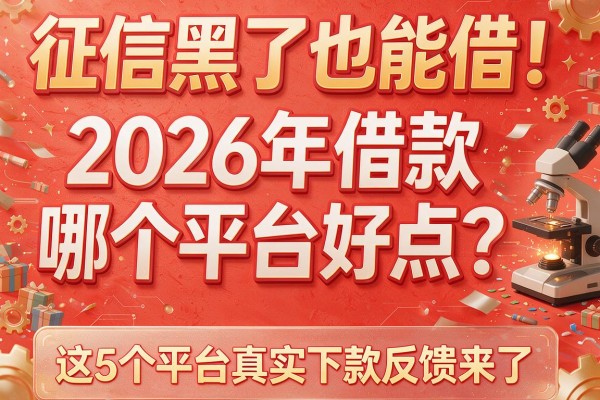 征信黑了也能借！2026年借款哪个平台好点？这5个平台真实下款反馈来了