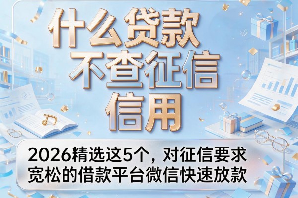 什么贷款不查征信和信用，2026精选这5个对征信要求宽松的借款平台微信快速放款