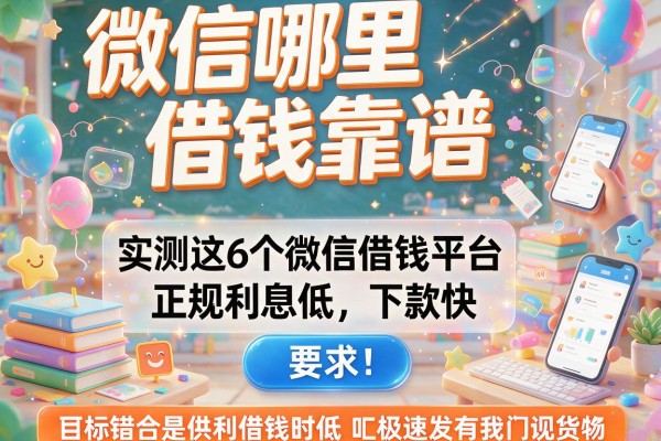 微信哪里借钱靠谱，实测这6个微信借钱平台正规利息低且下款快