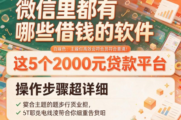 微信里都有哪些借钱的软件，这5个2000元贷款平台操作步骤超详细