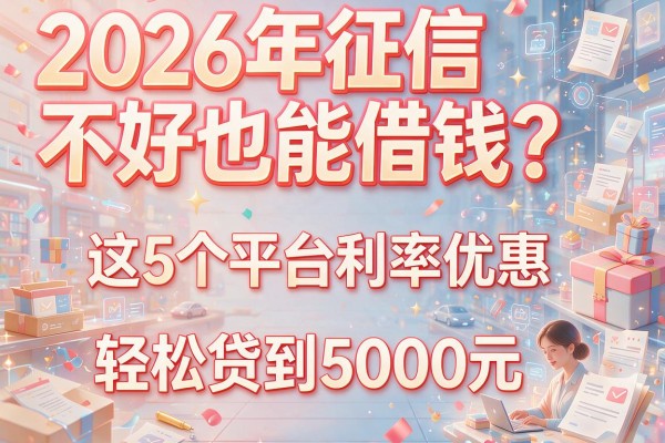 2026年征信不好也能借钱？这5个平台利率优惠，轻松贷到5000元！