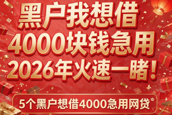 黑户我想借4000块钱急用2026年火速一睹！同时整理这5个黑户想借4000急用网贷