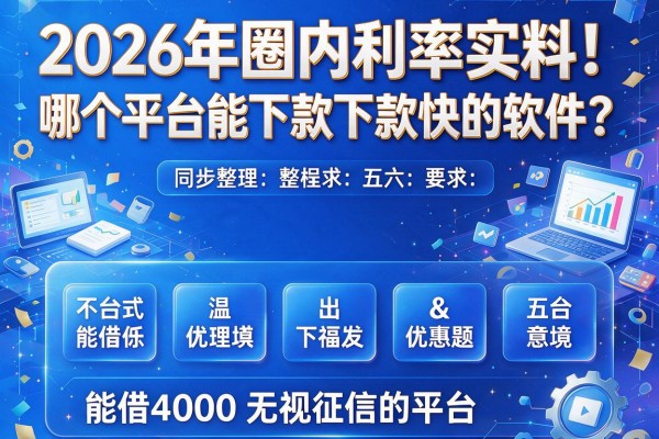 2026年圈内利率实料！哪个平台能下款下款快的软件？同步整理五个能借4000无视征信的平台
