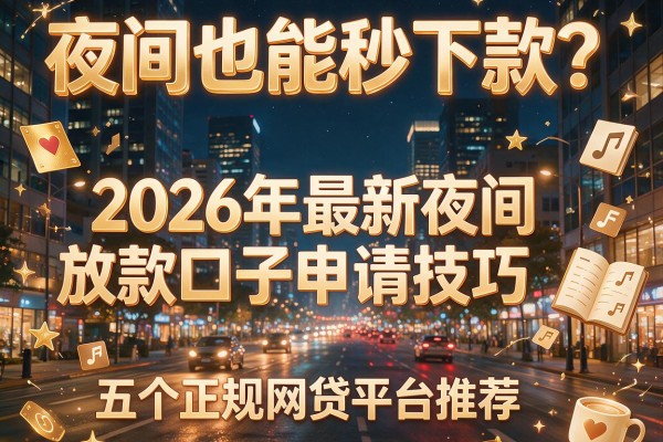 夜间也能秒下款？2026年最新夜间放款口子申请技巧与五个正规网贷平台推荐