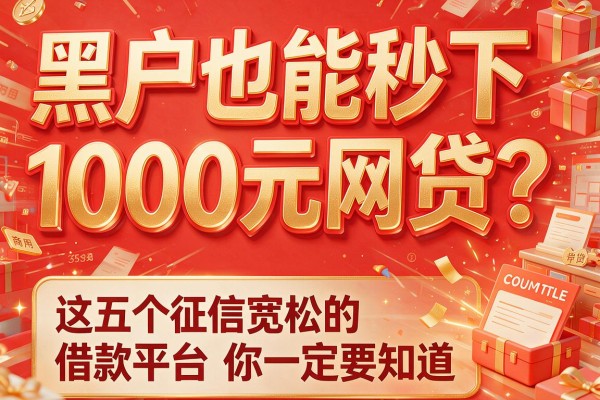 黑户也能秒下1000元网贷？这五个征信宽松的借款平台你一定要知道！