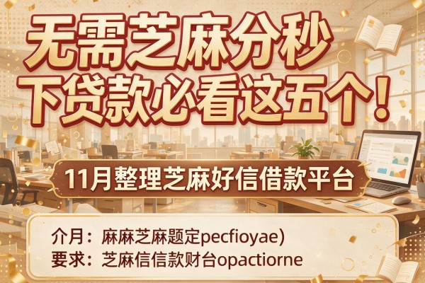 无需芝麻分秒下贷款必看这五个！11月整理芝麻好信借款平台