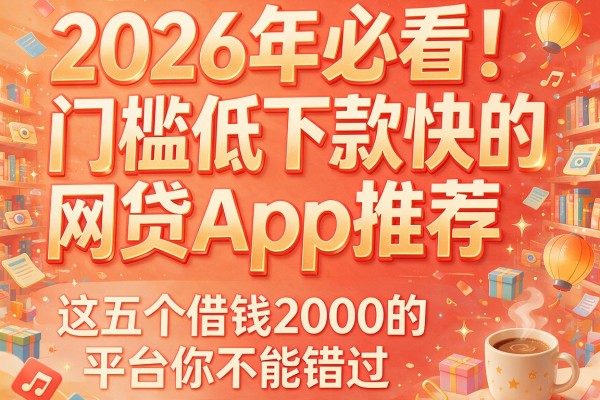2026年必看！门槛低下款快的网贷App推荐，这五个借钱2000的平台你不能错过