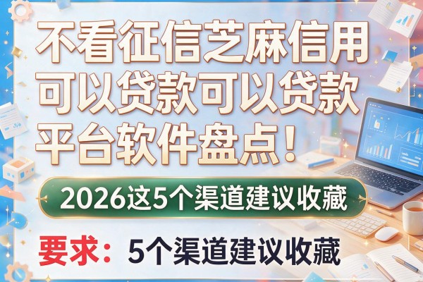 不看征信芝麻信用可以贷款平台软件盘点！2026这5个渠道建议收藏