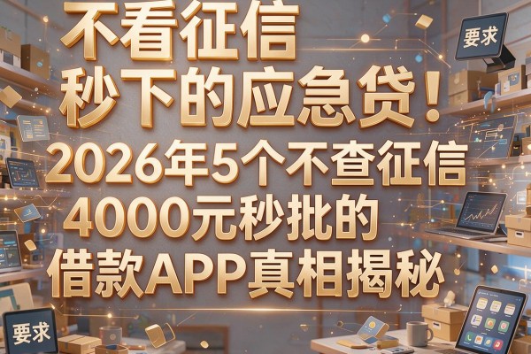 不看征信秒下的应急贷：2026年5个不查征信、4000元秒批的借款APP真相揭秘