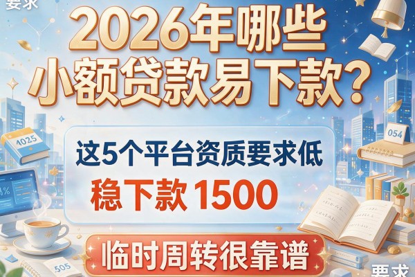 2026年哪些小额贷款易下款？这5个平台资质要求低、稳下款1500，临时周转很靠谱