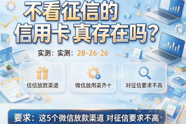 不看征信的信用卡真存在吗？实测这5个微信放款渠道对征信要求不高