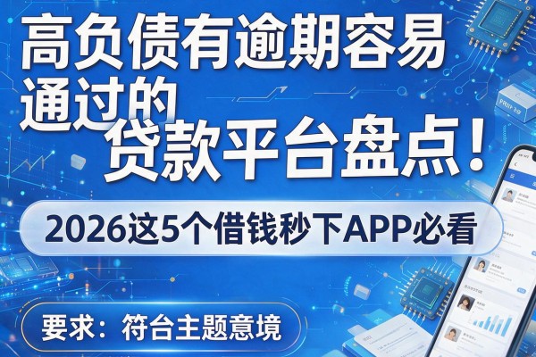 高负债有逾期容易通过的贷款平台盘点！2026这5个借钱秒下APP必看