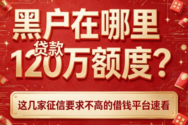 黑户在哪里贷款120万额度？这几家征信要求不高的借钱平台速看