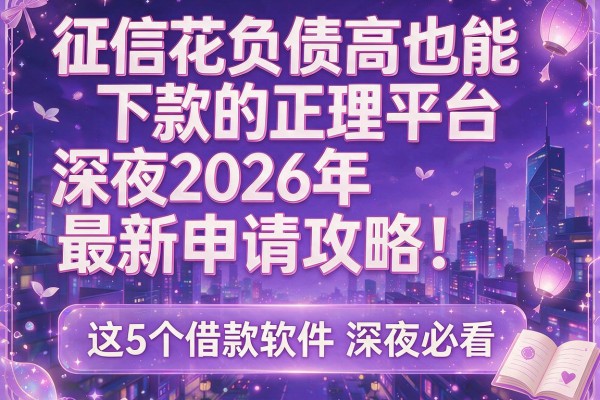 征信花负债高也能下款的正规平台深夜2026年最新申请攻略！这5个借款软件深夜必看