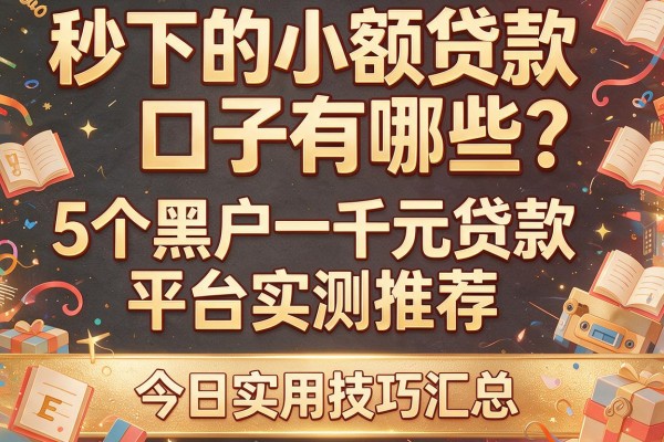 秒下的小额贷款口子有哪些？5个黑户一千元贷款平台实测推荐，今日实用技巧汇总！