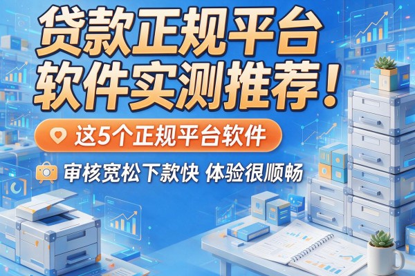 贷款正规平台软件实测推荐！这5个正规平台软件审核宽松下款快体验很顺畅