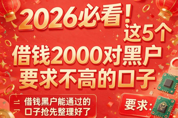 2026必看！这5个借钱2000对黑户要求不高的口子，借钱黑户能通过的口子抢先整理好了
