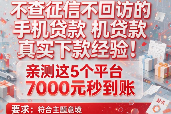 不查征信不回访的手机贷款真实下款经验！亲测这5个平台7000元秒到账