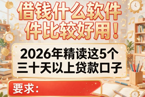 借钱什么软件比较好用！2026年精读这5个三十天以上贷款口子
