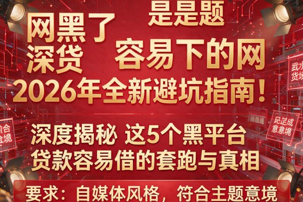 网黑了容易下的网贷2026年全新避坑指南！深度揭秘这5个黑平台贷款容易借的套路与真相