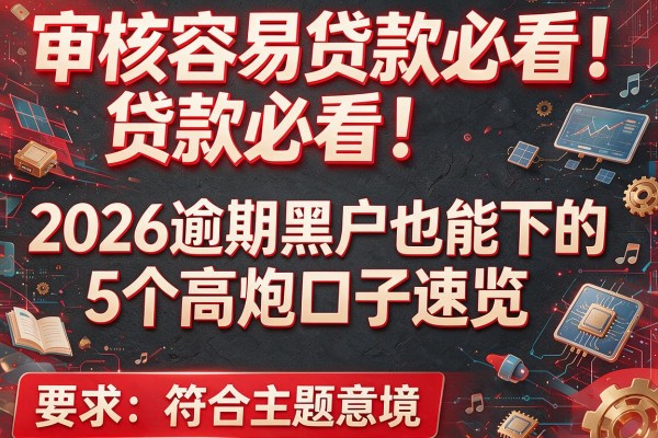 审核容易贷款必看！2026逾期黑户也能下的5个高炮口子速览